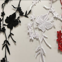55cm  x 17cm Vine Butterfly Floral Embroidery Lace Emblem Lace applique