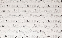 150cm Width x 95cm Length Cartoon Birds Sketch Abstract Birds Print Cotton Linen Fabric