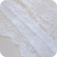 3 Yards of 50cm Width Eyelash Embroidered Fine Lace Fabric