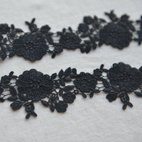 2 Yards of Premium Floral Embroidery Sewing Embellishment Lace Ribbon