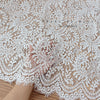 140cm Length Premium French Style Thick Floral Eyelash Embroidery Wedding Lace Fabric