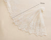 2 Yards of 34cm Width 3D Embroidered Lace Fabric White