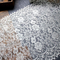 3 Meters of 45cm Width Eyelash Floral Embroidery Lace Fabric