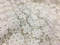 140cm 幅 デイジー フローラル 刺繍 レース生地 ヤード単位