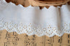 3 Yards of 8cm Width Daisy Embroidery Cotton Eyelet Fabric Trim Beige Color