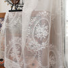 106 inches Width Vintage Floral Embroidery Lace Curtain Veil Panel by The Yard