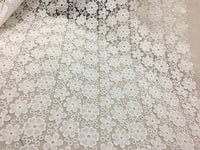 140cm 幅 デイジー フローラル 刺繍 レース生地 ヤード単位