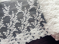 3 Yards of 24cm Width Floral Embroidery Lace Trim
