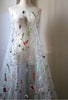 130cm Width Botanical Vine Floral Embroidery Lace Fabric by the Yard