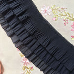 2 Yards 12cm Width 3-Layer Tiered Ruffle Pleated Chiffon Lace Fabric