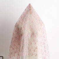 57” Width Organza Leaf Floral Embroidery Lace Fabric by The Yard