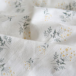 55” Width Little Yellow Flowers Embroidery Jacquard Cotton Cloth Fabric by the Yard