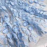 125cm Width x 95cm Length Premium Sequin 3D Floral Embroidery Wedding Lace Fabric
