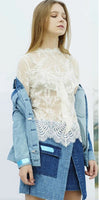 150cm Width x 300cm Length Premium Vintage Hollow out Eyelash Embroidery Lace Fabric