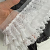 2 Yards of 9cm Width 3-layer Floral Embroidery Ruffled Chiffon Lace Fabric Trim