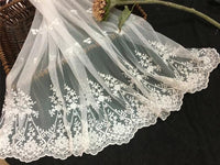 プレミアムブランチフラワーコットン刺繍レース生地（幅105cm） 