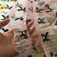 3 Yards of 5cm Width Cutie 3D Floral Embroidery Lace Fabric Trim with Fabric Embellishment