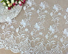 2 Yards of 42cm Width Organza Floral Branch Embroidery Lace Fabric Trim