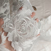 133cm Width x 95cm Length Premium Eyelash and Vine Floral Embroidery Bridal Wedding Lace Fabric