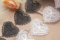 5cm Width x 270cm Length Classical Heart Shape Embroidery Water Soluble Chemical Lace Applique