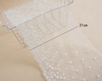 2 Yards of 30cm Width Three-dimensional Floral Embroidery Lace Tulle Trim