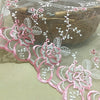 53” Width Organza Bilateral Symmetrical Jacquard Floral Lace Embroidered Fabric by The Yard