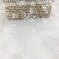 130cm Width x 90cm Length Peony Flower Embroidery Diamond Tulle Net Lace Fabric
