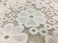 140cm 幅 デイジー フローラル 刺繍 レース生地 ヤード単位