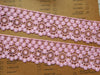 幅 5cm の 5 ヤード プレミアム 中空アウト フローラル 刺繍 縫製 装飾 レース トリム ピンク