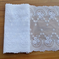 3 Yards of 20cm Width Premium Floral Embroidered Lace Fabric Trim