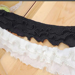 2 Yards of 7cm Width Beaded Edged Flounce Ruffle Lace Trim