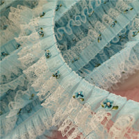 3 Yards of 5cm Width Cutie 3D Floral Embroidery Lace Fabric Trim with Fabric Embellishment