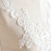1PC of V Shape Floral Embroidery Bridal Wedding Dress Collar Chest Lace Patches Applique