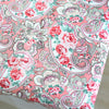 59” Width Vintage Cotton Linen Pink Floral Fabric by the Yard