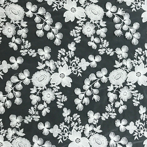 130cm Width x 95cm Length Premium 3D Three-dimensional Floral Branch Embroidery Lace Fabric