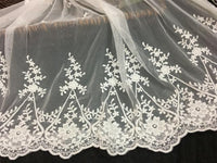 プレミアムブランチフラワーコットン刺繍レース生地（幅105cm） 