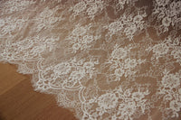 3 Yards x 1.5m Width Premium Eyelash Full Width  Floral Embroidered Lace Panel