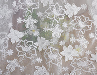 幅130cm立体花刺繍レース生地 ヤード単位