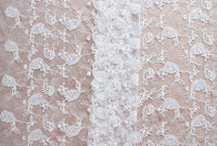 59” Width Full Width Ivory Phoenix Floral Embroidery Wedding Lace Fabric by the Yard