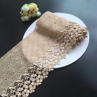 幅18cm x 長さ180cm プレミアム中空アウト水溶性刺繍レース生地