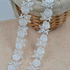 5 Yards of Rose Floral Embroidery Lace Embellishment Ribbon