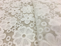 140cm 幅 デイジー フローラル 刺繍 レース生地 ヤード単位
