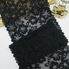 3 Yards of 21cm Width Black Floral Embroidery Lace Fabric Trim