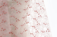57” Width Organza Leaf Floral Embroidery Lace Fabric by The Yard
