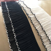 2 Yards of Vintage Double Layer Ruffle Pleated Lace Fabric with Edge Lines