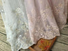 51” Width Arc Lines Embroidered Floral Lace Fabric by the Yard