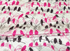 140cm Width x 95cm Length Premium Birds on Branches Silk Fabric