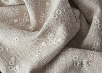 125cm Width Thick Floral  Embroidery Cotton Linen Fabric  by the Yard