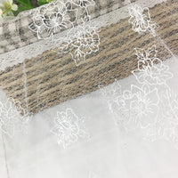 幅130cm×長さ90cm 牡丹の花刺繍 ダイヤモンドチュールネットレース生地