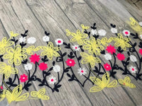 140cm Width Vine Floral Eembroidery Lace Fabric by the Yard